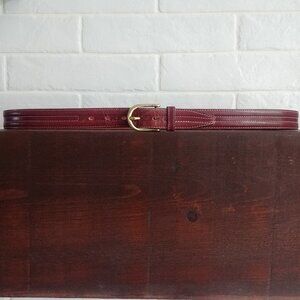 Vintage made in Canada full grain leather Seville narrow brown belt 36